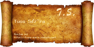 Tuss Sára névjegykártya